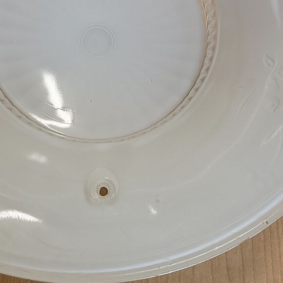 Vintage CEILING LIGHT LAMP SHADE GLOBE 3 Hole BEAD BALL 3 CHAIN- white - Picture 6 of 12